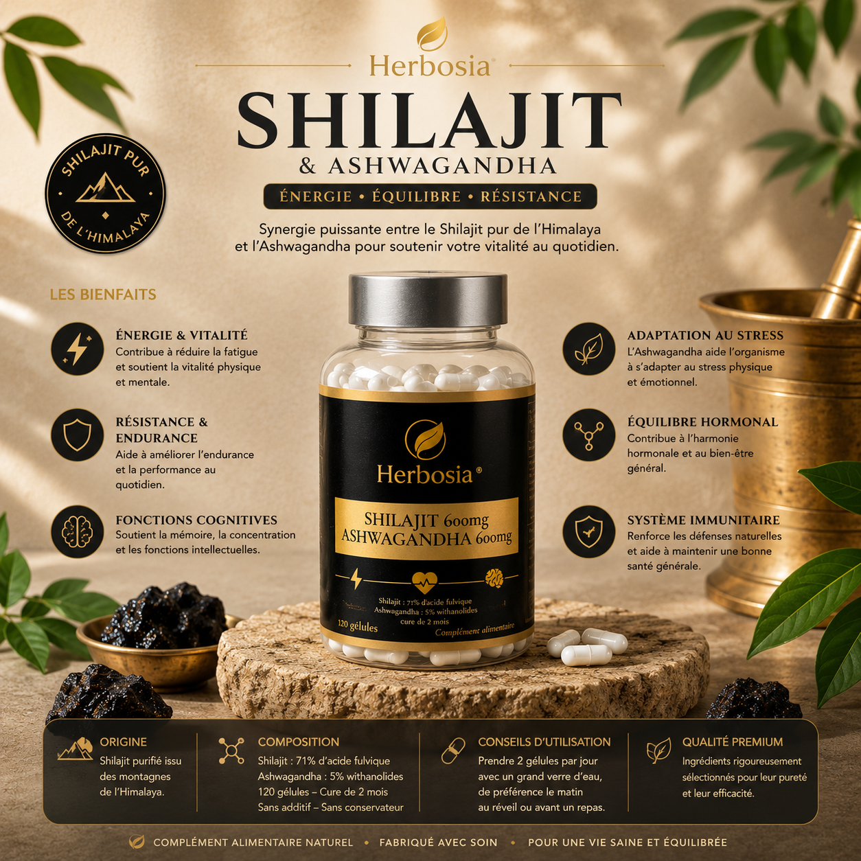 Gélules Shilajit & Ashwagandha