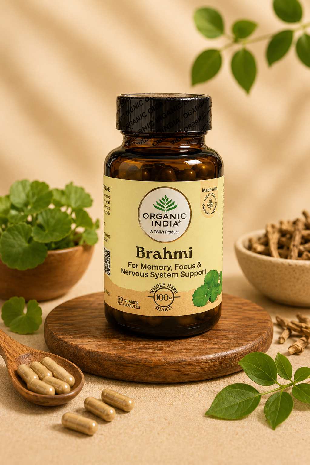 Brahmi Organic India – 60 Gélules
