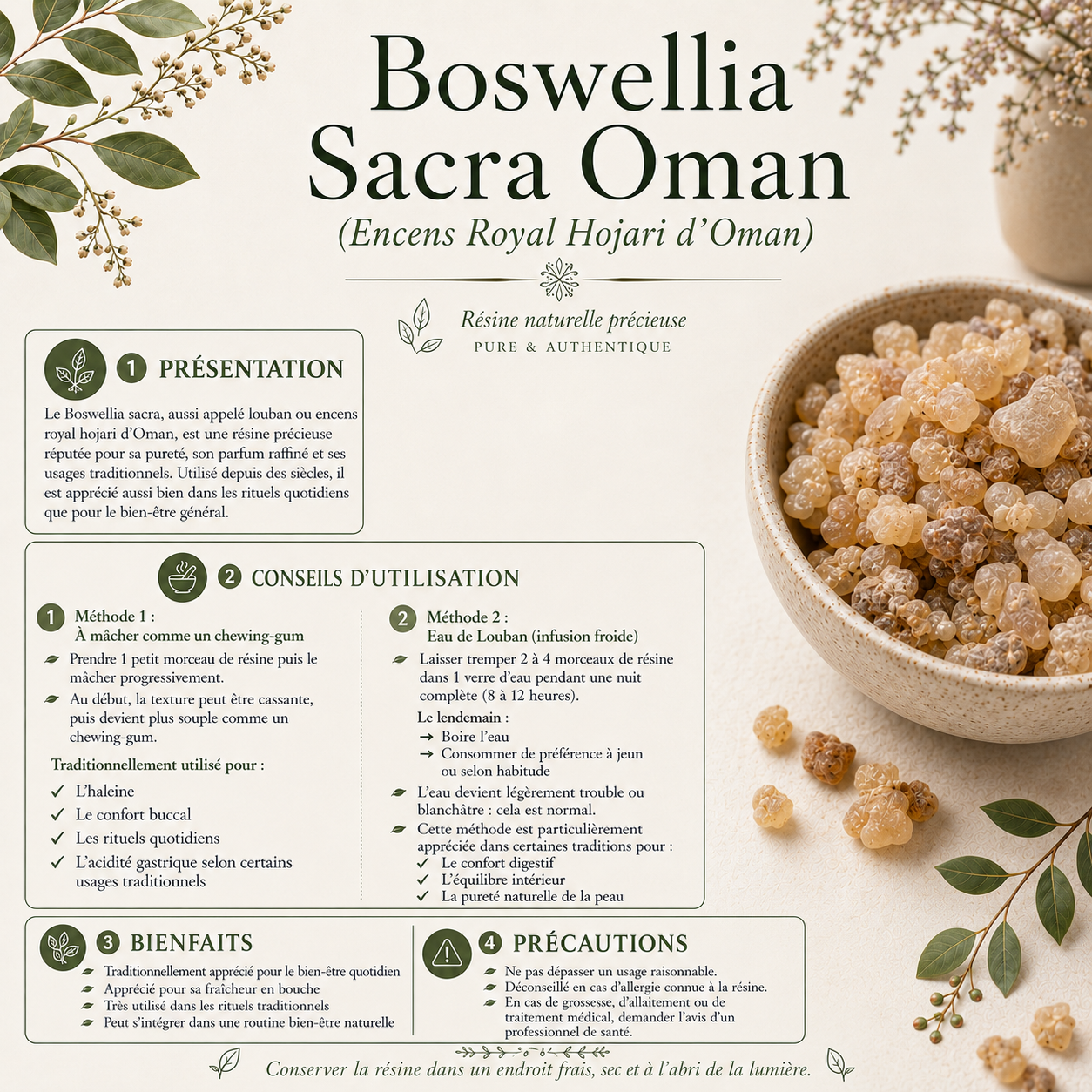 LOUBAN DAKAR / BOSWELLIA SACRA / OLIBAN ROYAL HOJARI  OMAN