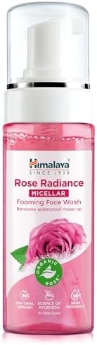 Himalaya Rose Radiance Nettoyant moussant micellaire pour le visage, élimine le maquillage imperméable, 150 m