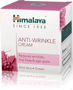 Himalaya Herbals Anti Wrinkle Cream with Aloe Vera and Grapes Helps Reduce Wrinkles, Fine Lines, Dark Spots| Moisturizes Skin, Fades Blemishes Enhances Skin Elasticity -50g