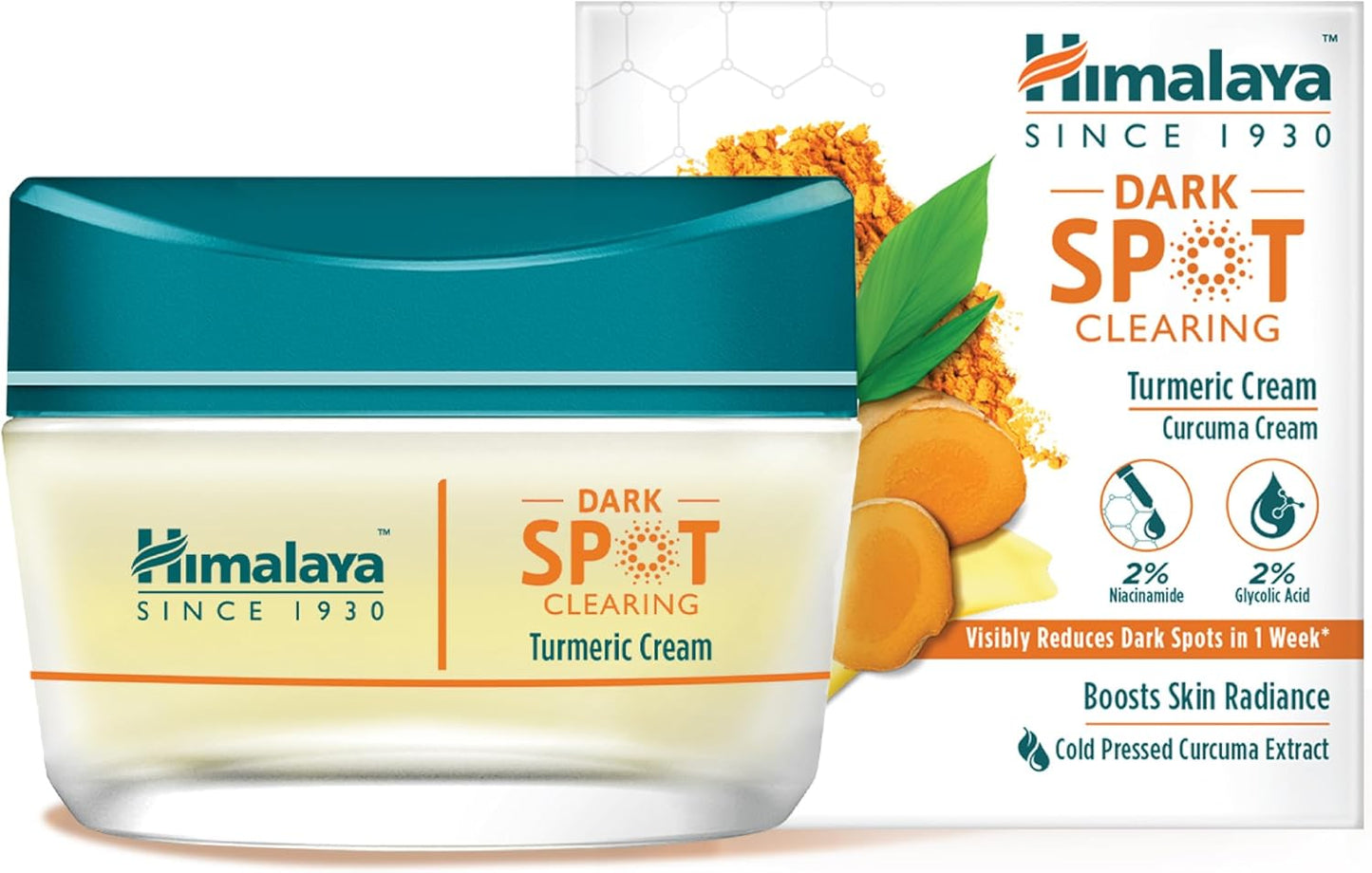 Crème au curcuma anti-taches Himalaya | Réduit visiblement les taches brunes en 1 semaine – 50 g