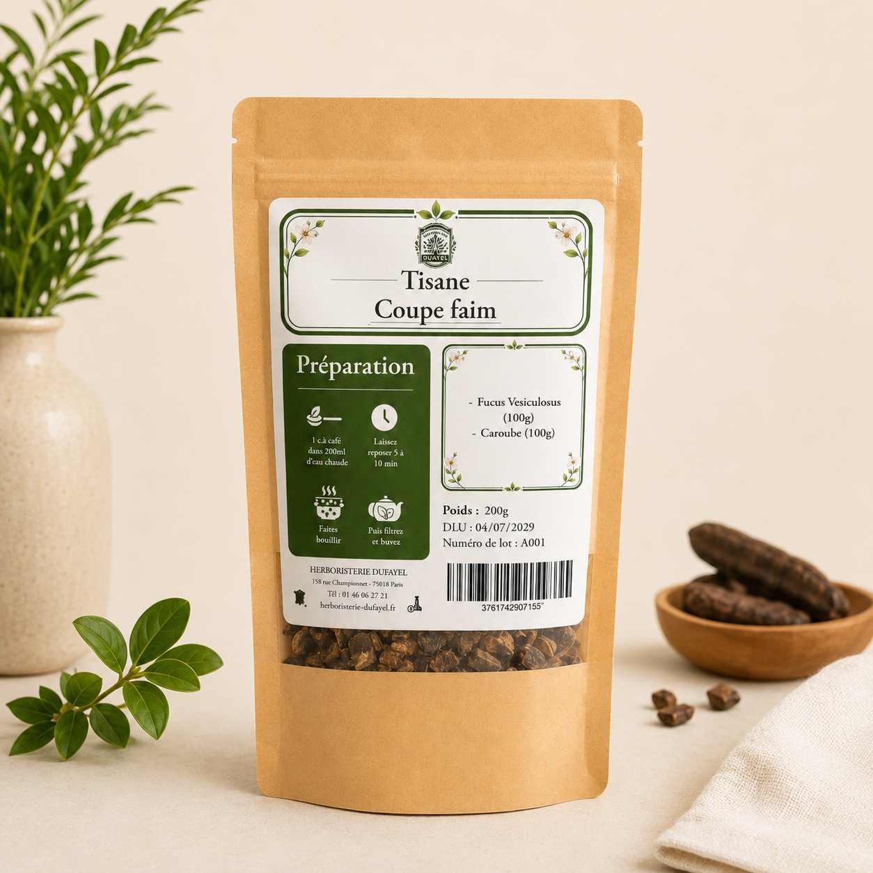 Tisane Coupe-Faim – Fucus & Caroube