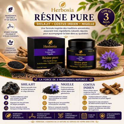 Shilajit Costus Nigella - Pure Resin Formula 50g - Natural Triple Extract Premium - French Quality