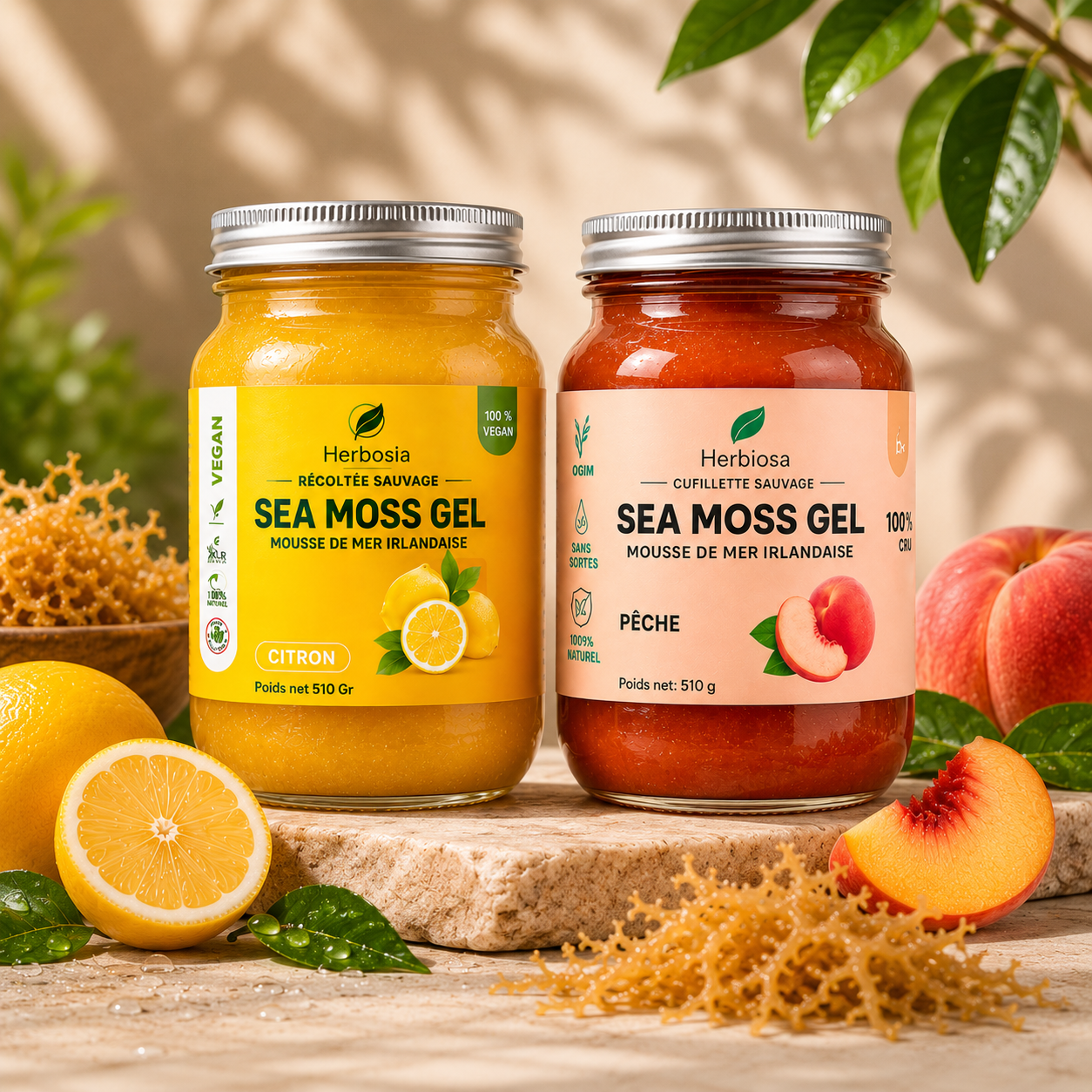 Herbosia – Gel de Sea Moss d’Irlande – Citron & Pêche