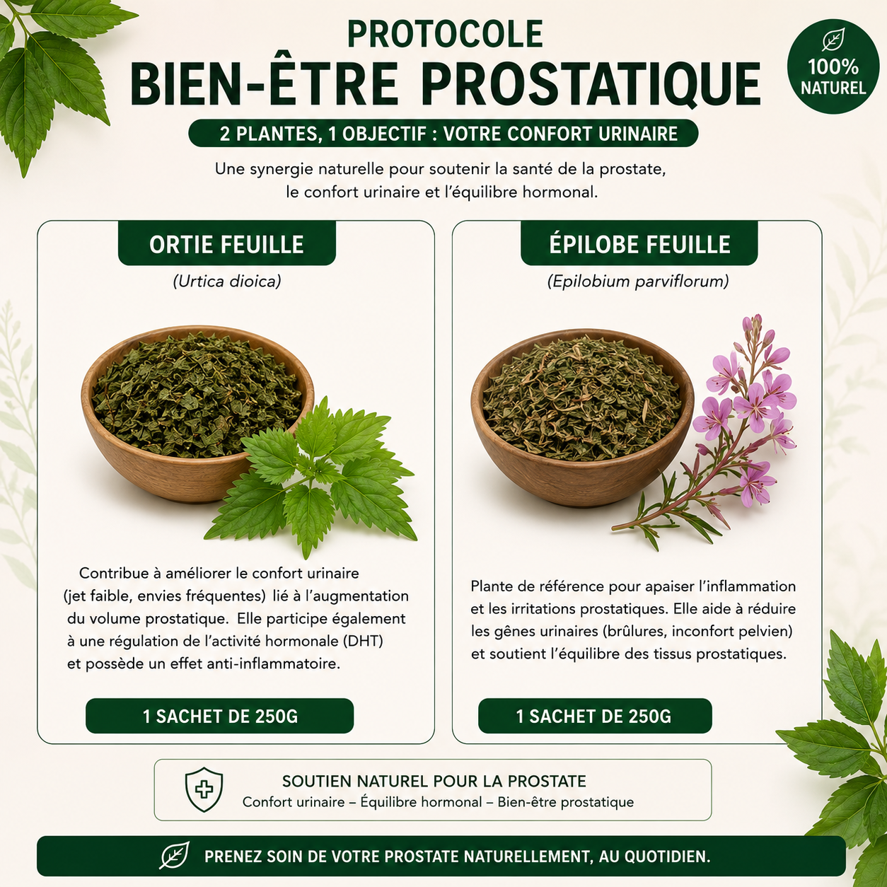 Protocole bénigne de prostate 3 mois