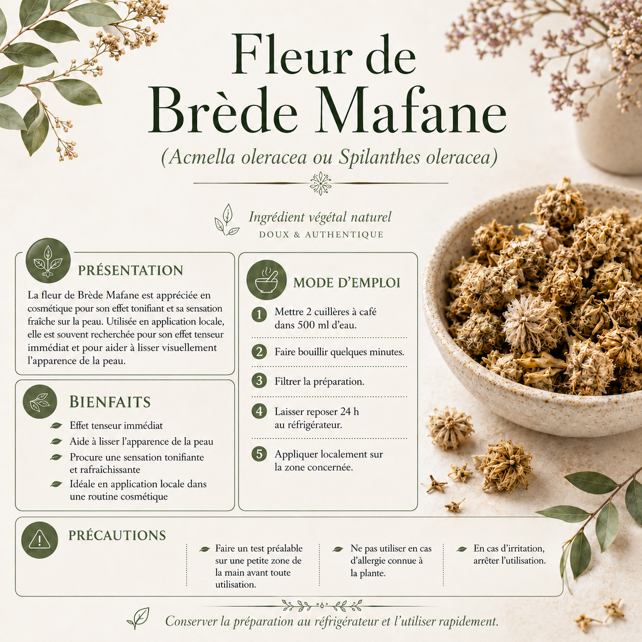 Fleur de Brède Mafane (Acmella oleracea) – 50g