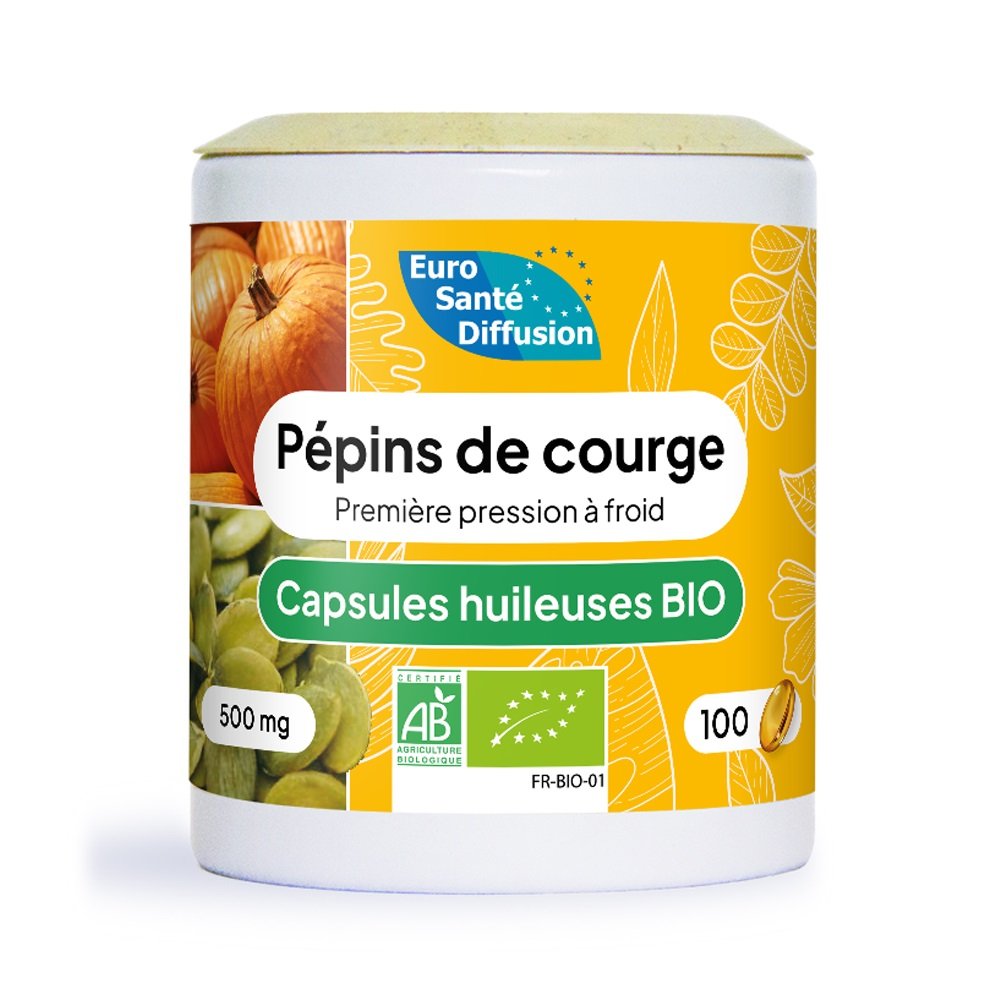 Capsules huileuses de pépins de courge Bio
