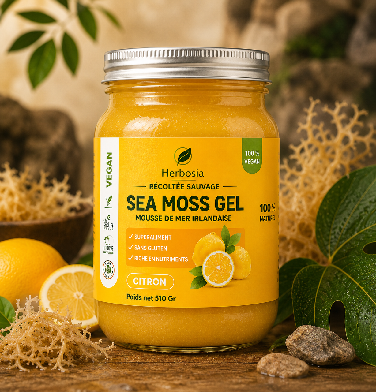Herbosia – Gel de Sea Moss d’Irlande – Citron & Pêche