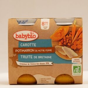 Babybio Puree Carotte Potimarron Truite 200gx2
