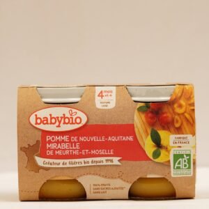 Babybio Puree Pomme Mirabelle 2x130g