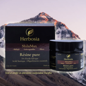 Herbosia – ShilaMAX | Résine Synergie Pure Shilajit 71% | Avec Ashwagandha & Maca | 50 g – Cure de 3 Mois